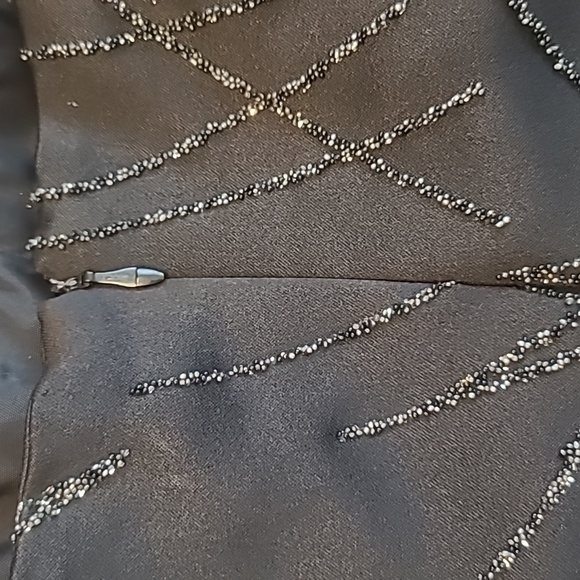 Geometrie vintage black beaded formal dress with spaghetti straps womens size 12 - Picture 4 of 6